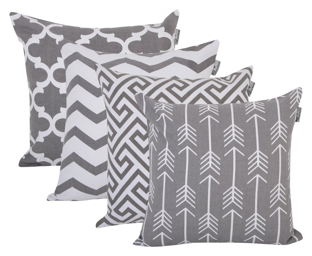 9638 Accent Home Cotton Canvas Throw Cushion Cover Printed Both Side